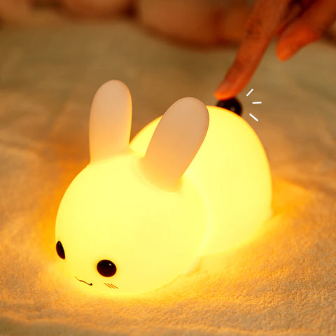 Lampe veilleuse lapin ajustable au toucher